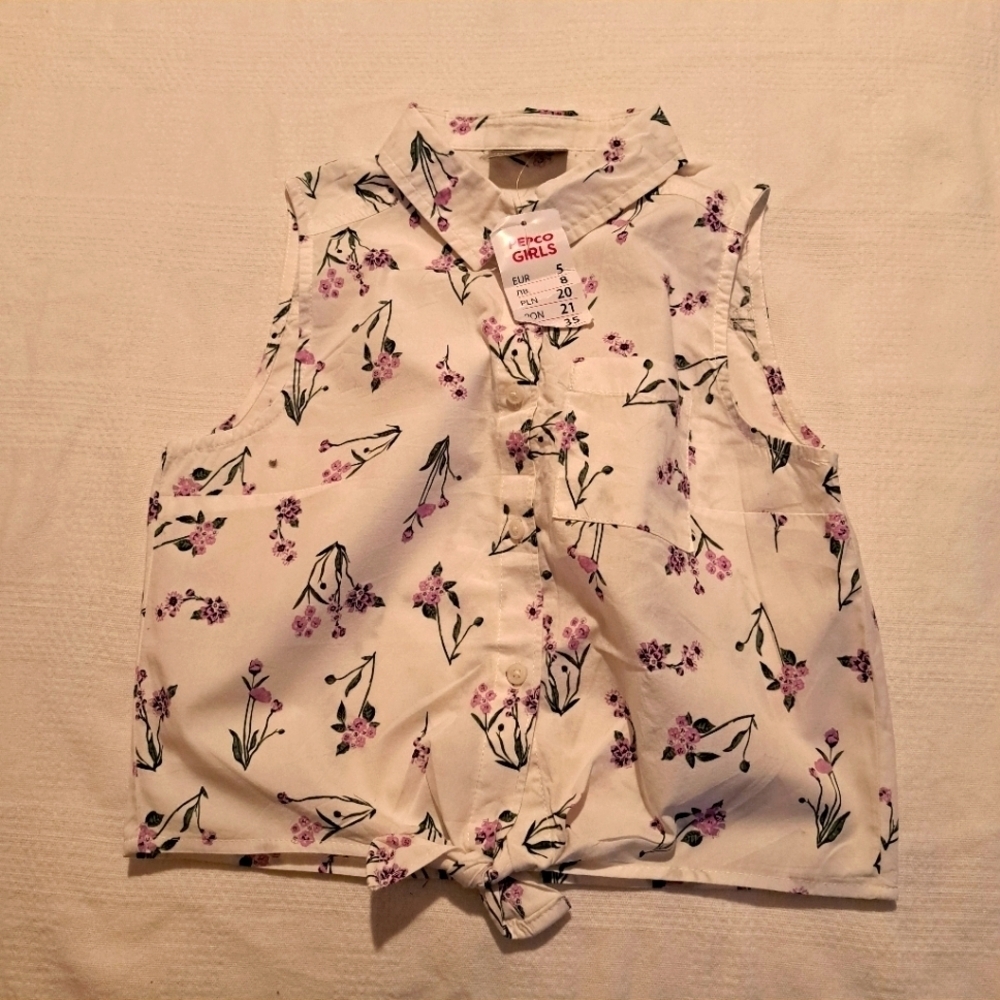 Pepco girls size 10 sleeveless floral top, new